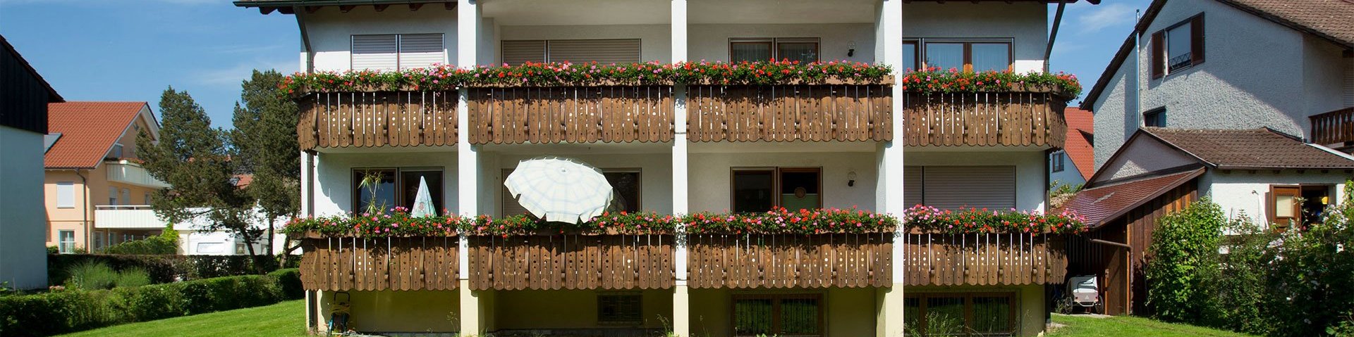 Außenansicht der Ferienwohnung in der Rosenstraße des Hotel Seeperle