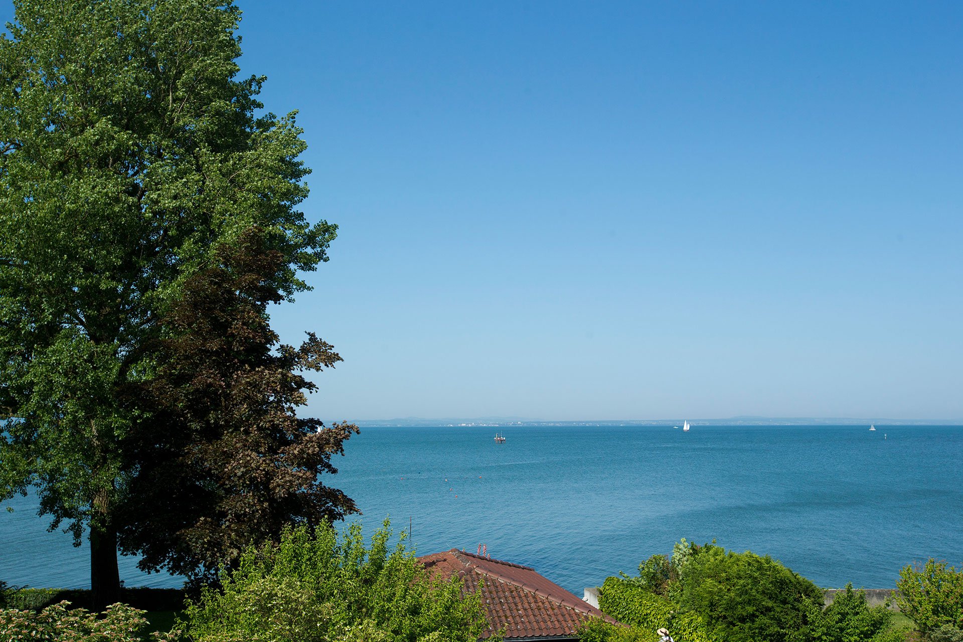 Sicht auf den Bodensee vom Hotel Seeperle